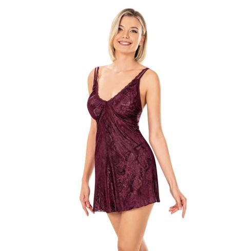 Pijama furou din satin, 8151, Bordeaux, Primoda