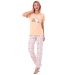 Pijama damă 1532, tricou mânecă scurtă cu pantalon lung, Lush